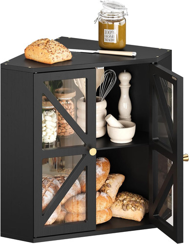 Corner bread box for kitchen - box,