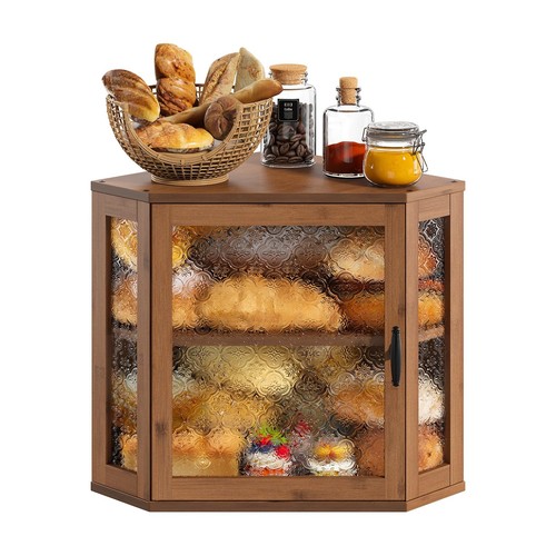 Brown corner bread box - box, for