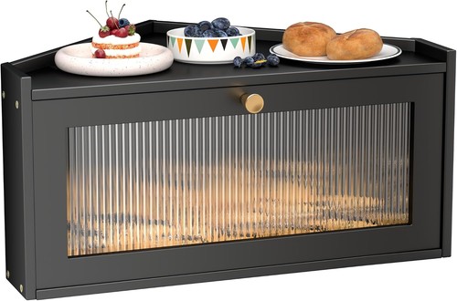 Corner bread box for kitchen - box,