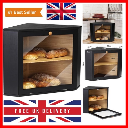 Corner bread bin - corner, bamboo
