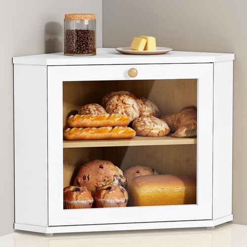 White corner bread box - corner, kitchen