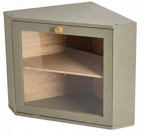 Corner bamboo bread bin double - bamboo,