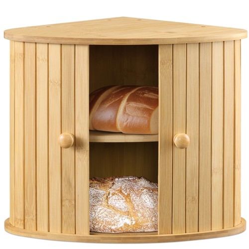 Wooden bread box countertop - box,