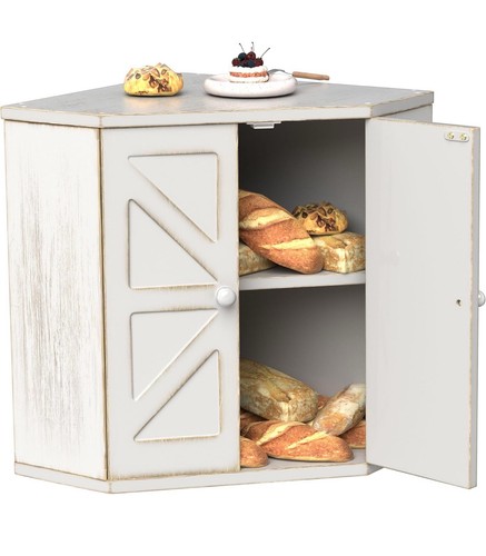 Corner bread box for kitchen - bread,