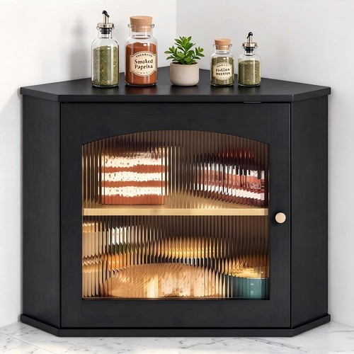 Corner bread box - corner, wooden