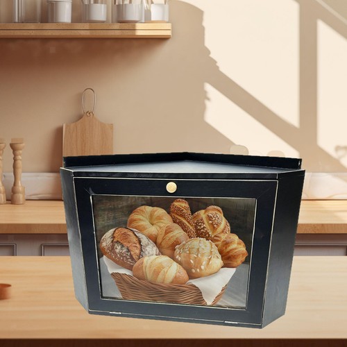 Corner bread box - corner, wooden