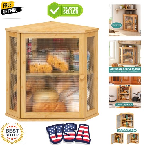 Corner bread box for kitchen - bread,