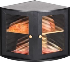 Black Corner Bread Bin Bamboo