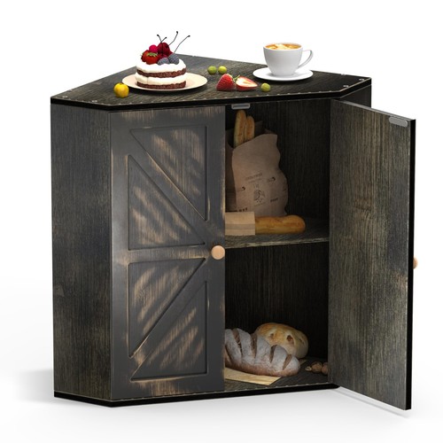 Corner bread box for kitchen - box,