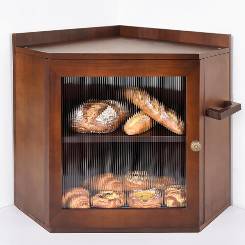 Corner bread box for kitchen - bread,