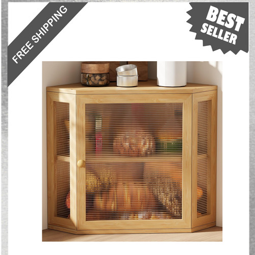 Bamboo corner bread box for - corner,