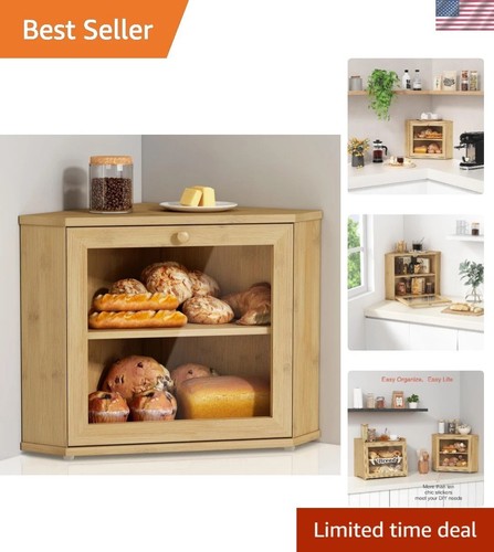 Bamboo corner bread box - box, for