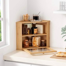 2 Tiers Corner Bamboo Wood