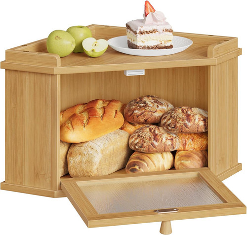 Bamboo bread box kitchen - bamboo, box,