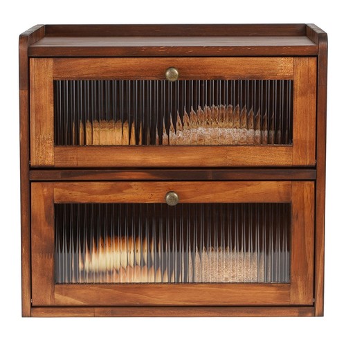 Wooden bread box for kitchen - bread,