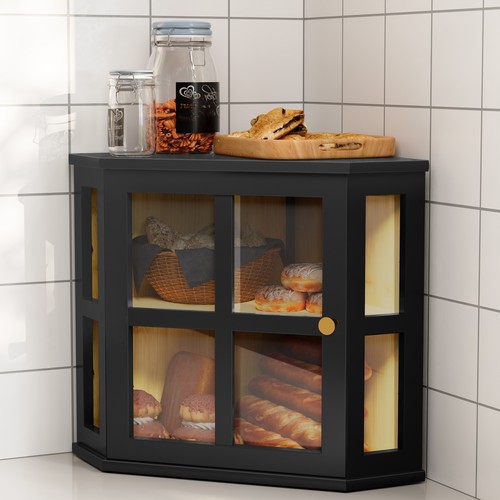 Bamboo bread box kitchen - box,,