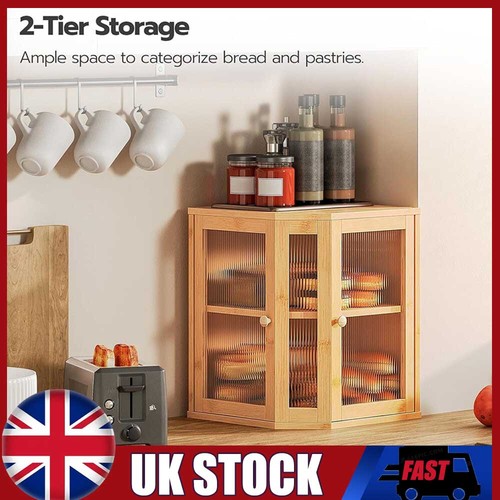 Tier bamboo corner bread bin - corner,